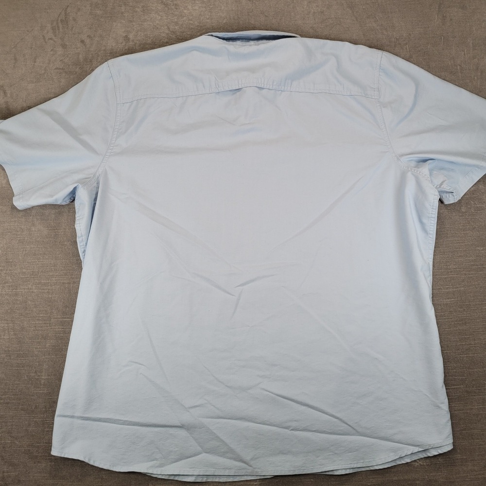 Wrangler Men 3XL Light Blue Short Sleeve Button Up Outdoor Performance Shirt - Picture 4 of 6